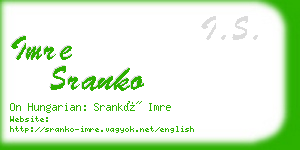 imre sranko business card